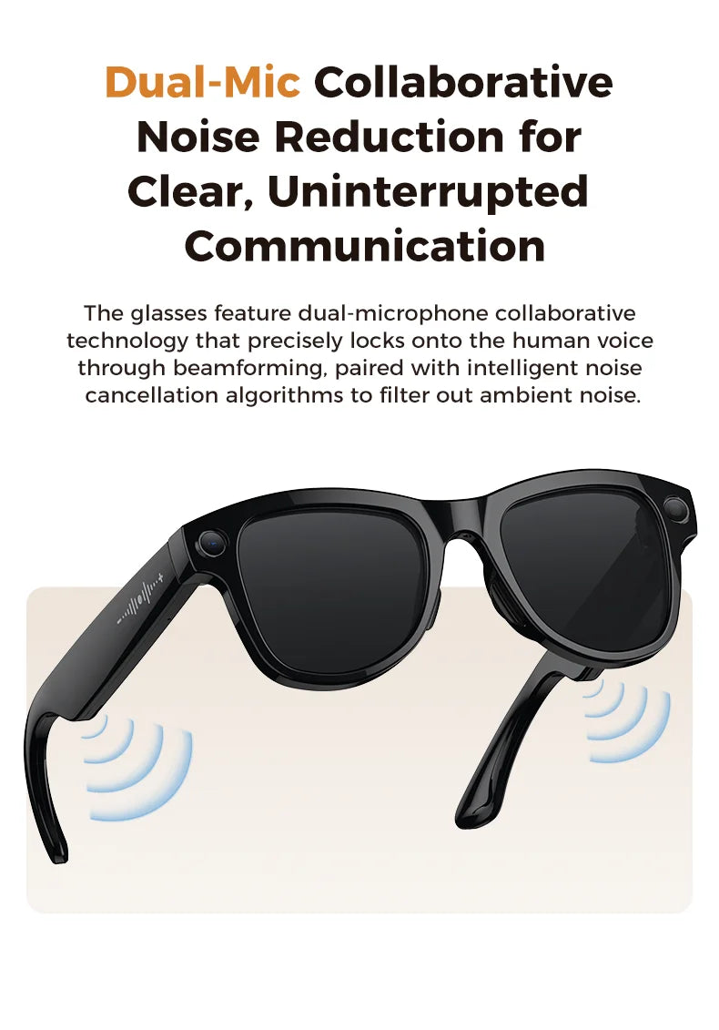 2026 New 32G Memory 800W 4K Camera Smart Glasses Men Photos&Videos 3600mAh Power Bank 120+Languages Translation AI Glasses Women