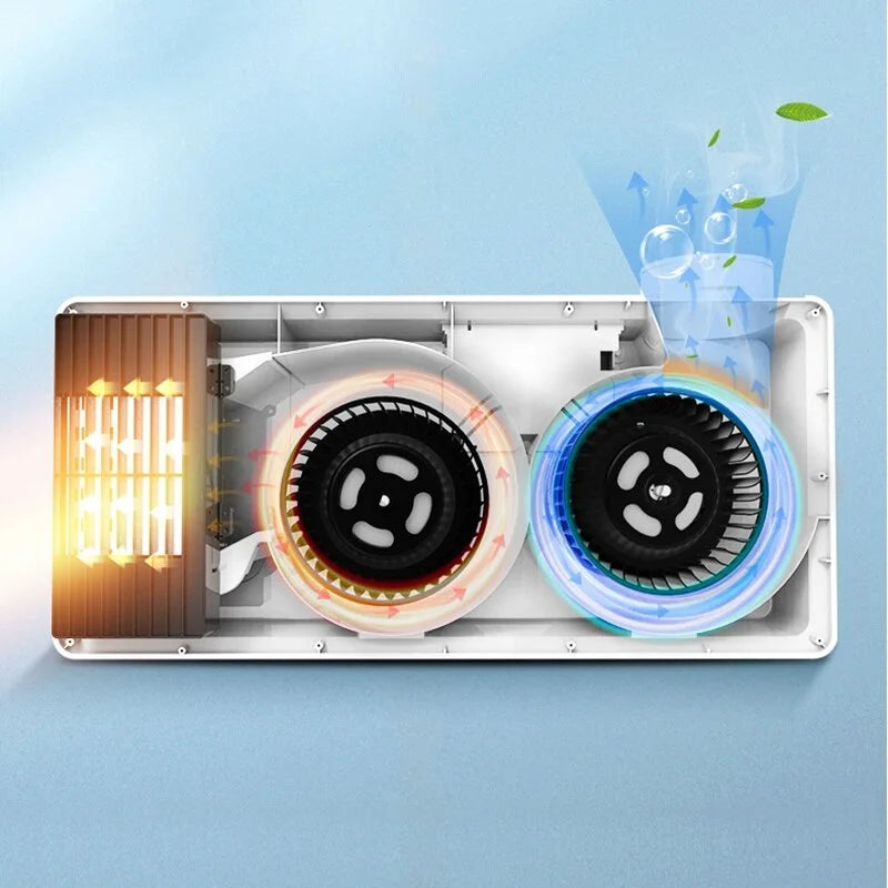 300*600mm Smart Bathroom Heater  Air Conditioning Smart Thermostatic Ceiling Light Mobile App Bathroom Heater 2400W 2600W