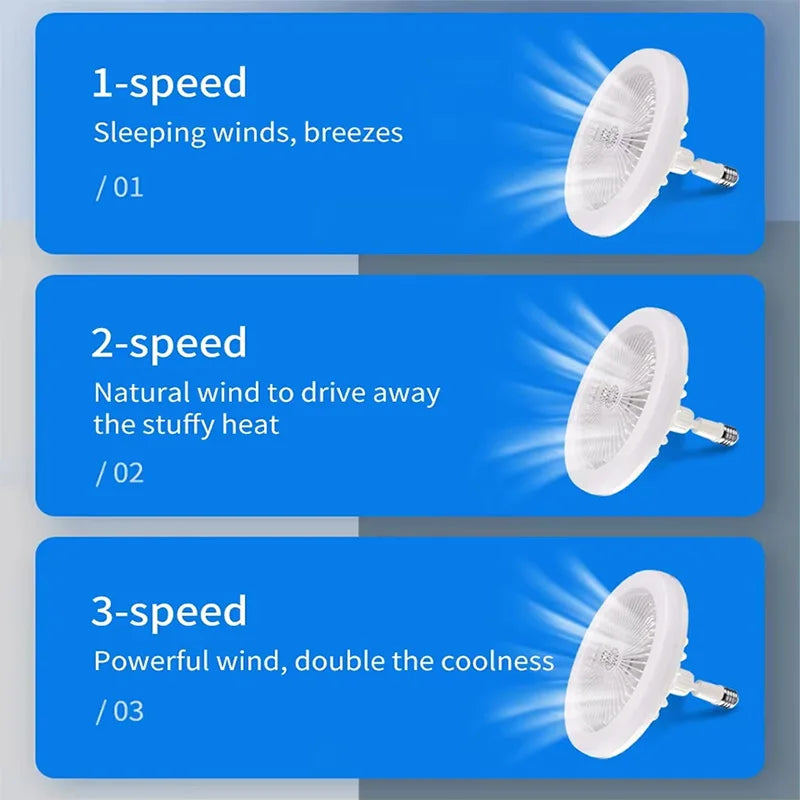 2 In 1 Energy Saving Remote Control Ceiling Fan Lamp Infinitely Dimmable E27 Base Bottom Noise Mute LED Decorative Light 85-265V