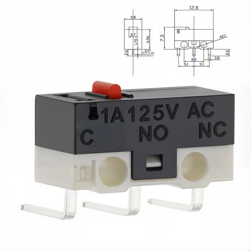 20PCS Mini Micro Limit Switch C NO NC 3 Pins PCB Terminals SPDT 1A 125V Roller Arc lever Snap Action Push Micro Mouse switches
