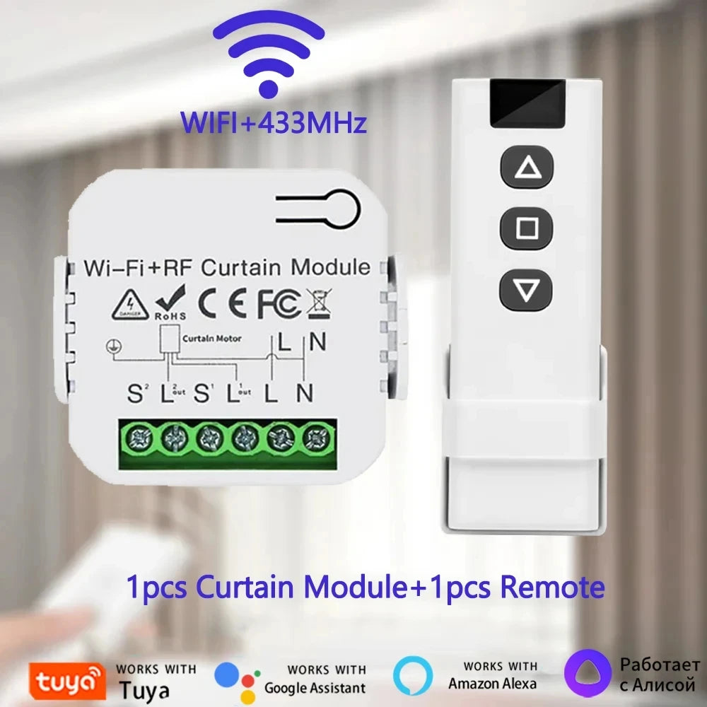 Tuya WiFi Smart Curtain Switch Controller Shutter Shutter Motor Control Smart Life APP Control Alexa Google Home Voice Control