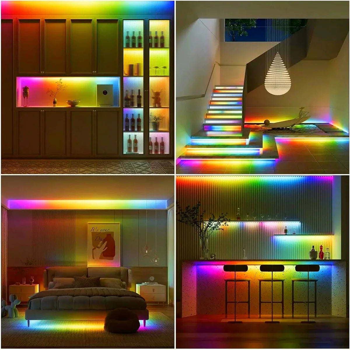 12V Tuya Smart Life App Control RGBIC COB LED Strip Light DIY Addressable WS2811 IC Flexible Tape Ambinet Light for Alexa Google