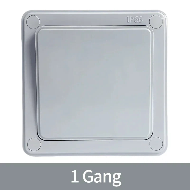 IP66 Rated Outdoor Wall Switch - Weatherproof Push Button, 1/2/3 Gang 16A for Home & Garden