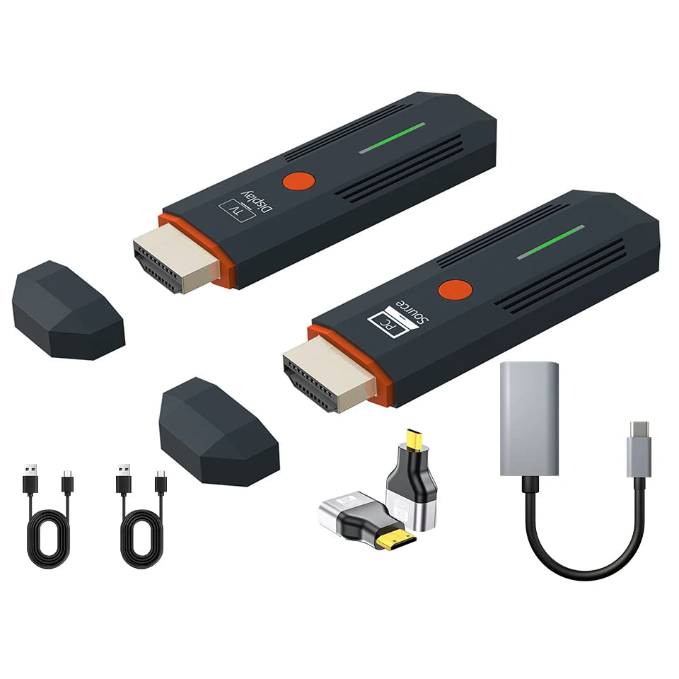 Wireless Transmitter & Receiver, 4K Decode Input 1080P@60Hz Output, Ultra-Low Latency  Plug & Play for Gaming, Home Theater