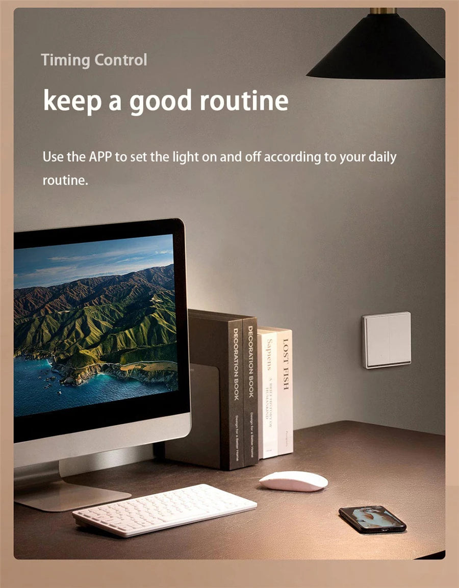 Aqara Smart Wall Switch E1 ZigBee 3.0 Wireless Smart Home Light Button No With Neutral Fire Wire For Xiaomi Mi Home Homekit APP