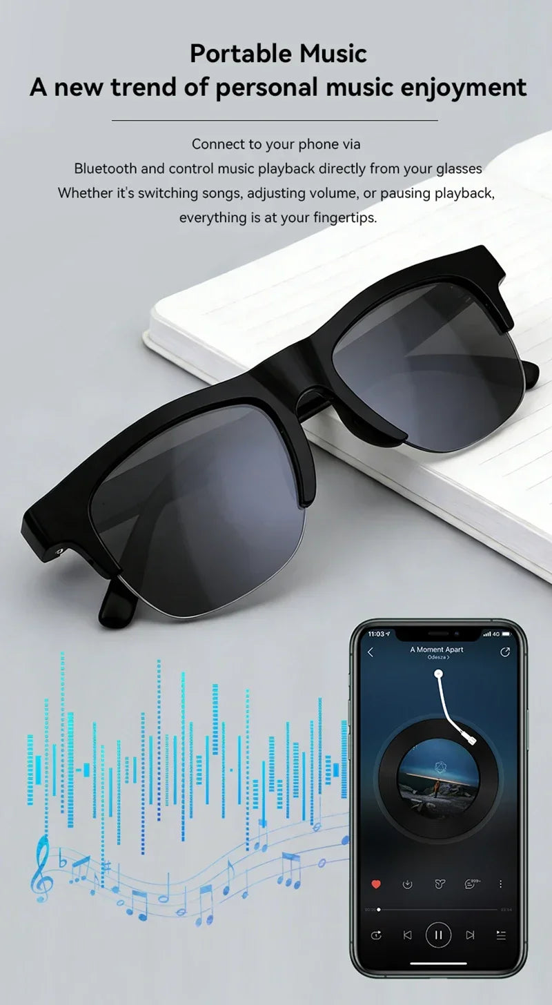 Lenovo 8K HD AI Smart Glasses AI Translation Hands-Free Calling AI Chat Logging Music Playback Smart Sunglasses for Men