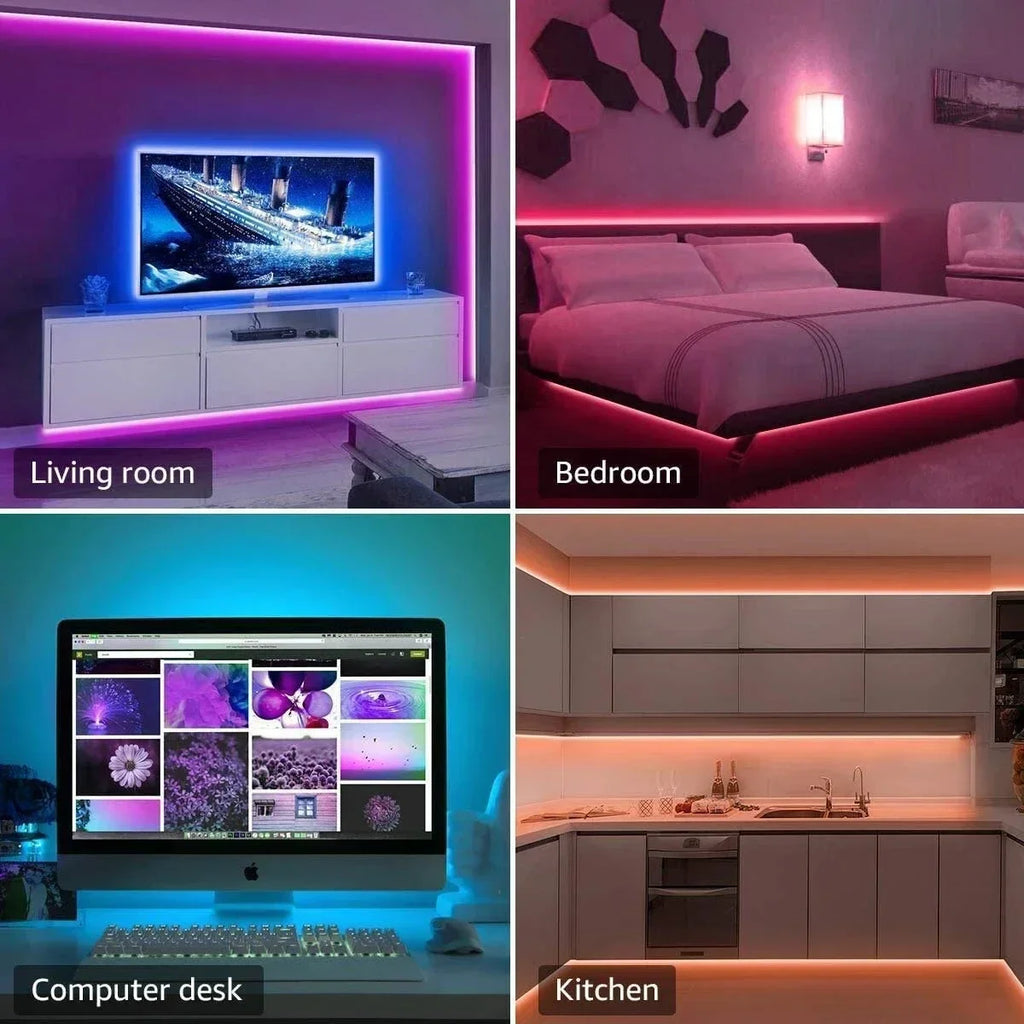 1/2/3/5M LED Strip Light Color Changing APP Music Sync RGB USB Flexible Lights For Children Gaming Room Home Party TV Backlight