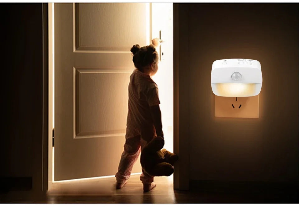 Motion Sensor LED Night Light EU/US Plug in Socket 3 Modes Night Lamp For Room Kitchen Hallway Human Induction Emergency Lightin