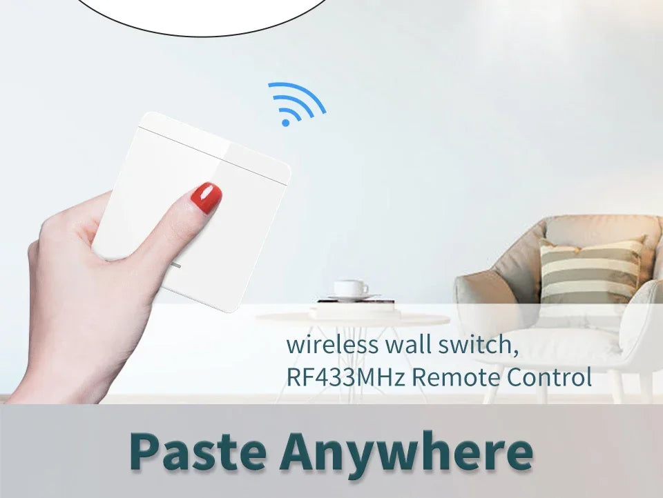 Wireless Light Wall Switch Relay Receiver RF 433Mhz 10A 110V 220V 1/2/3Gang Panel Switch Remote Control Interruptor for LED Lamp