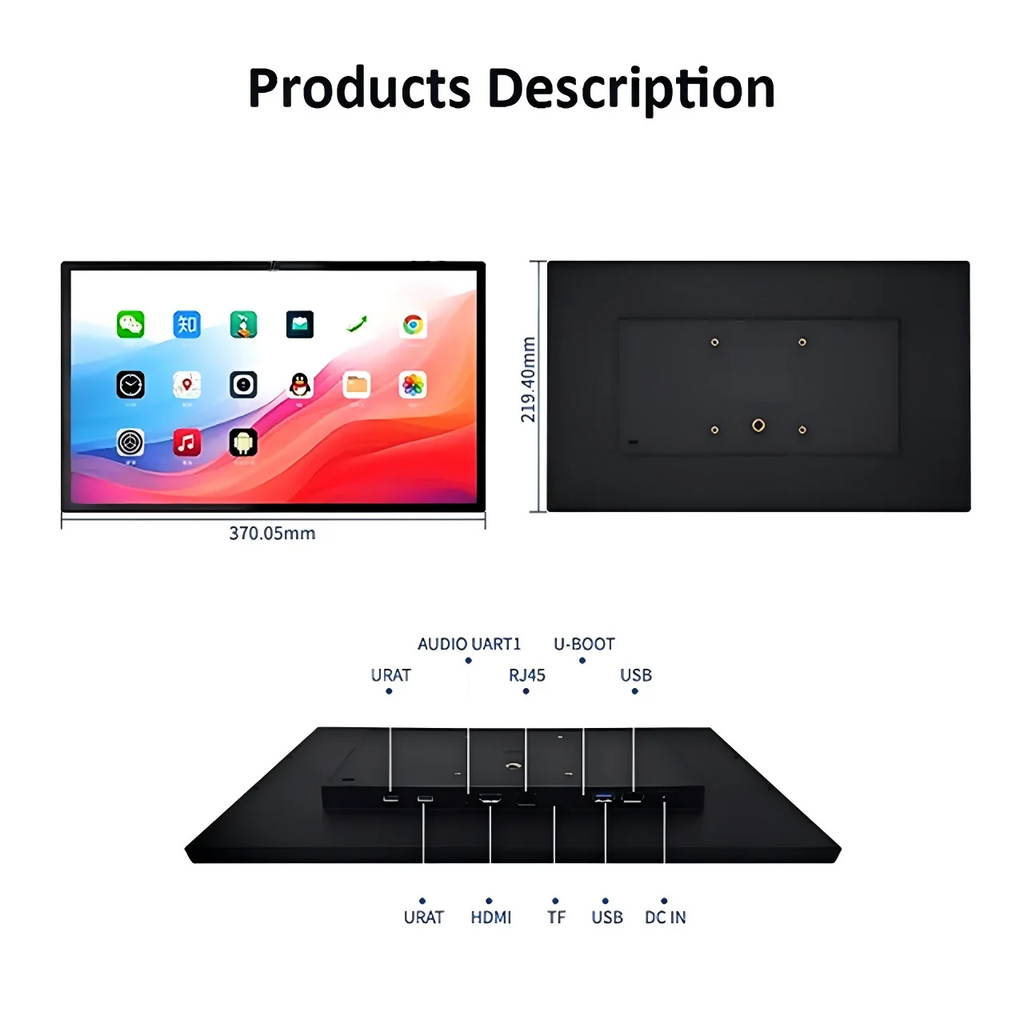 Smart Home Tablet Wall Mount with Double-Sided Lights 15.6 Inch FHD Touch Screen Android 14 8-Core 4G 64G POE for Home Assistant