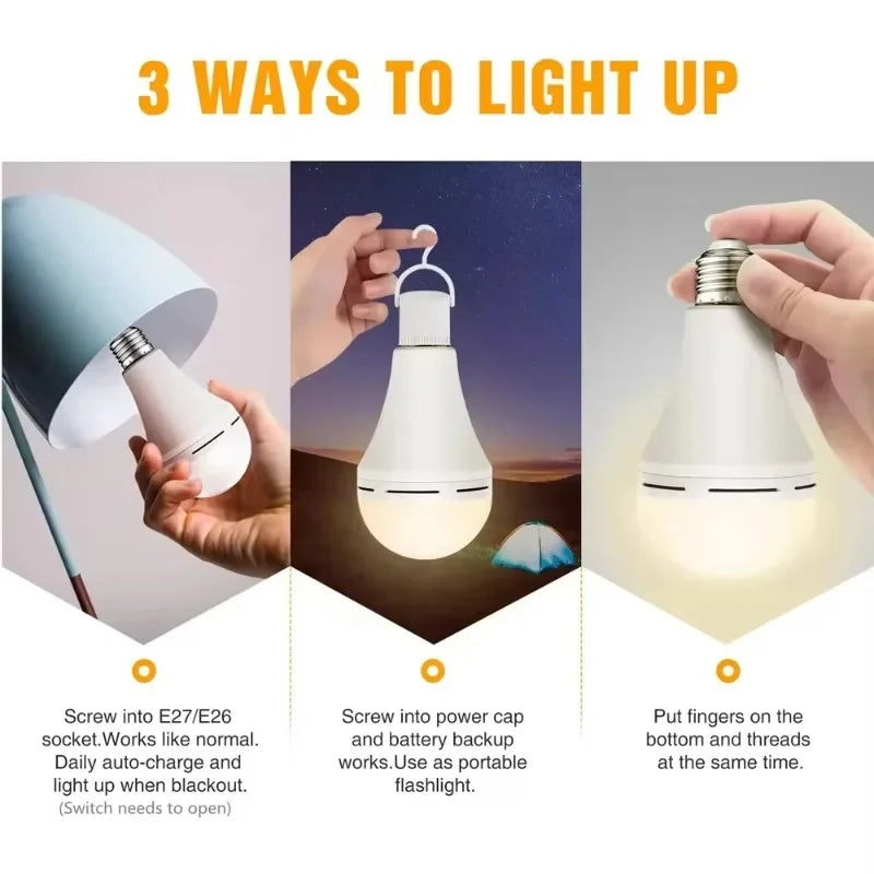 Emergency LED Light Bulb E27 7w 9w 12w 15w Rechargeable 1200mAh Battery 85-265V 110V 220V for Camping Tent Lamp Outdoor Lighting
