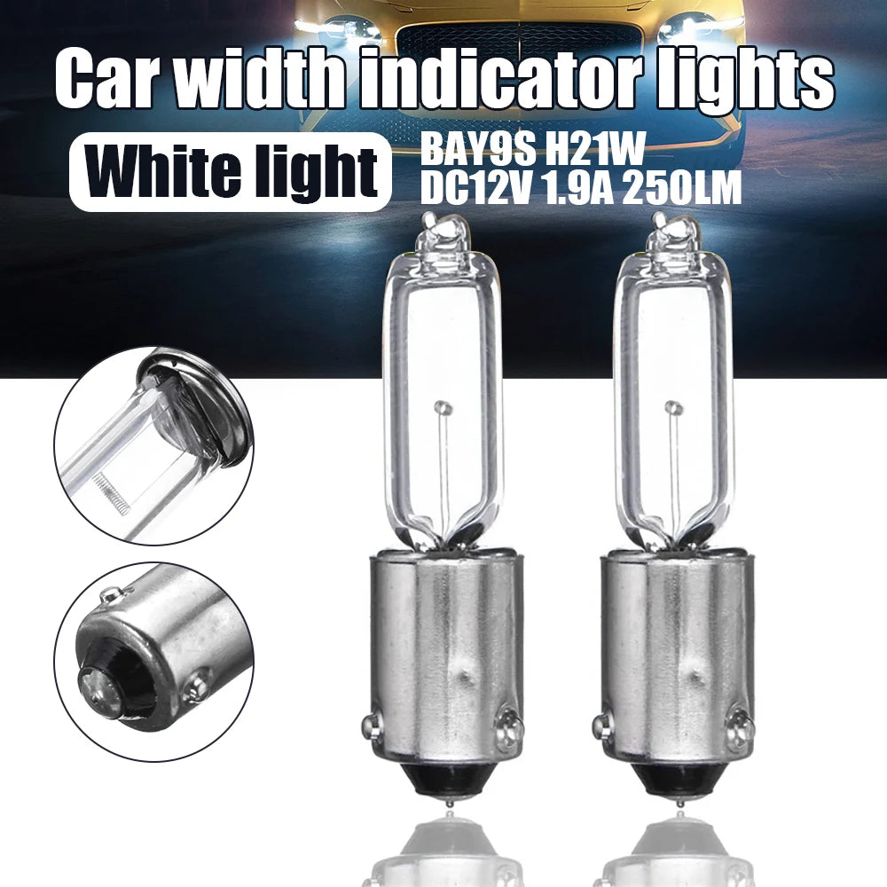 12V Car Halogen Brake Indicator Signal Lamp BAY9S H21W Car Light Bulb Quartz Glass Halogen Clearance Lights 250LM