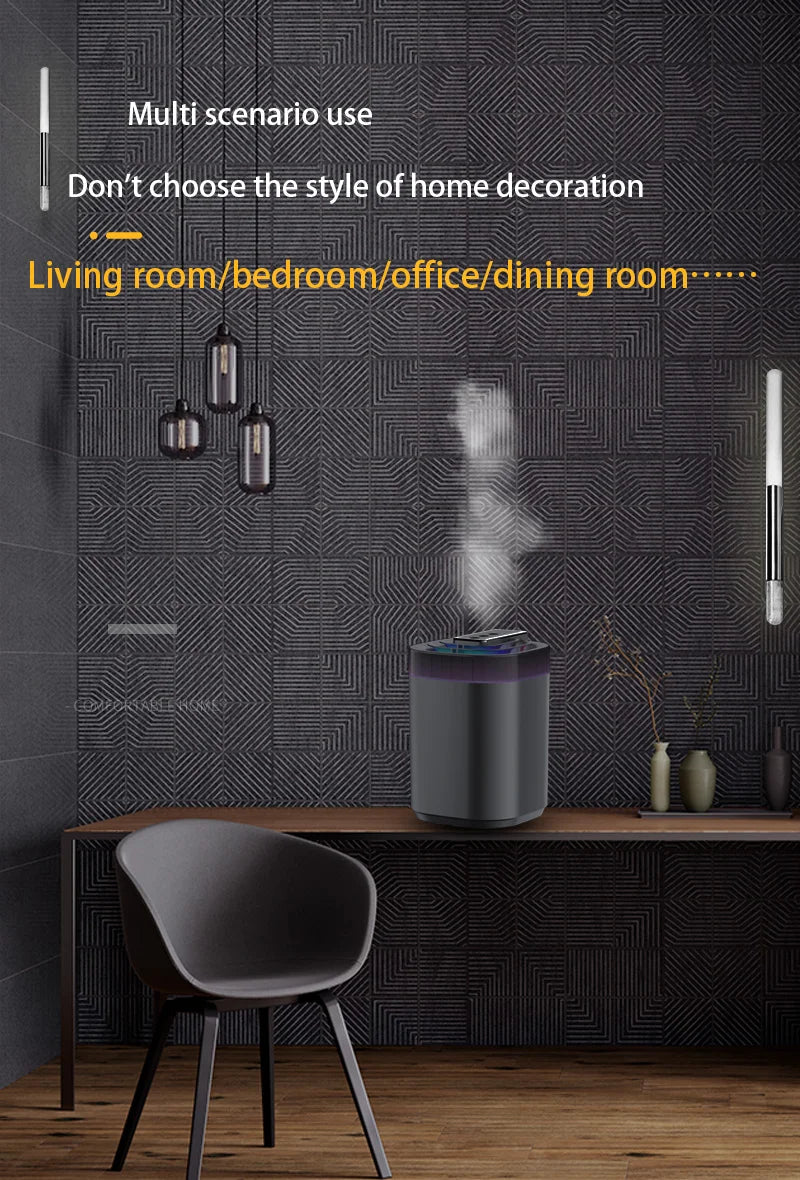 3L Ultrasonic Air Humidifier Cool Mist Humidifier with Night Light and Three Nozzles Quiet USB Aromatic Humidifier for Home
