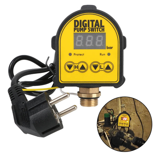 0-10 Bar 1/2'' interface 220V Digital Automatic Air Pump For Water Pump On/OFF Water Oil Compressor Pressure Controller Switch