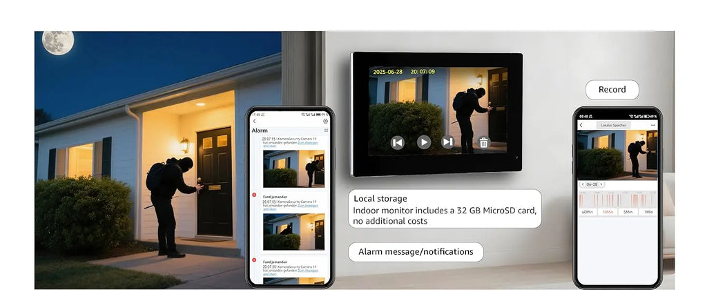 2-Wire Smart Video intercom doorbell 5G WiFi 7/10 inch Touch Screen 1080P Rainproof Camera Password Video Doorphone 5in1 Unlock