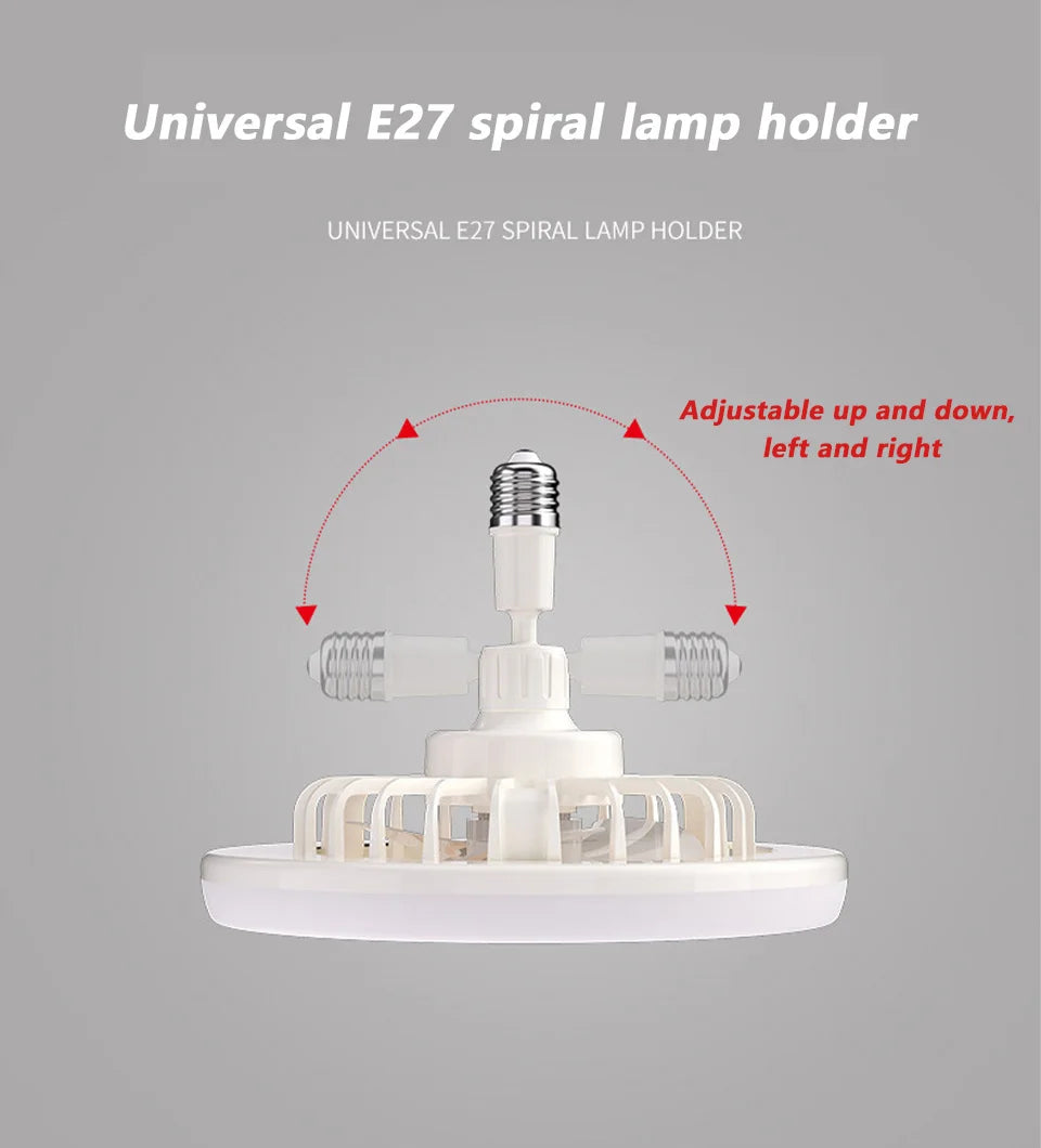 2 In 1 Energy Saving Remote Control Ceiling Fan Lamp Infinitely Dimmable E27 Base Bottom Noise Mute LED Decorative Light 85-265V