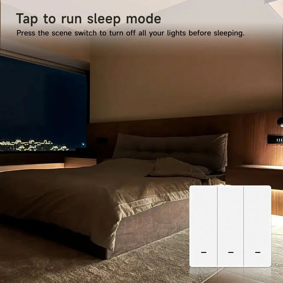 Tuya Zigbee 3.0 Smart Scene Button Switch – 1/2/3/4 Gang Wireless Remote Controller – Works with Smart Life/Tuya App & Home Assi