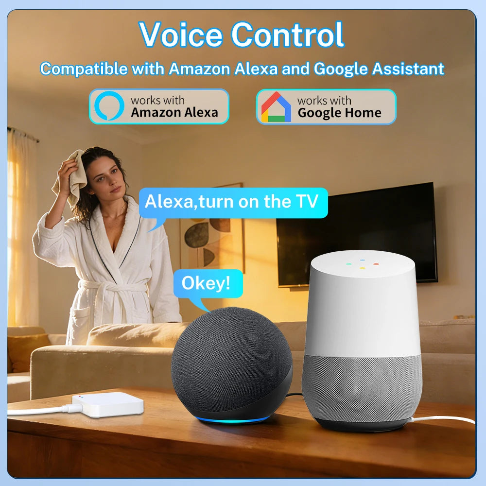 Tuya Zigbee 3.0 Gateway IR Remote Control Hub WiFi Mesh Bridge Smart Life App Compatible with Alexa Google Home