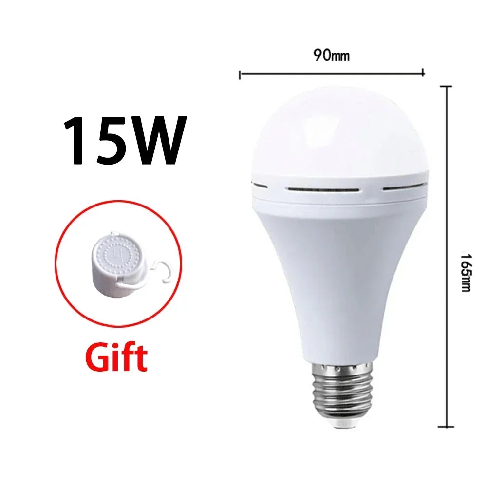 Emergency LED Light Bulb E27 7w 9w 12w 15w Rechargeable 1200mAh Battery 85-265V 110V 220V for Camping Tent Lamp Outdoor Lighting
