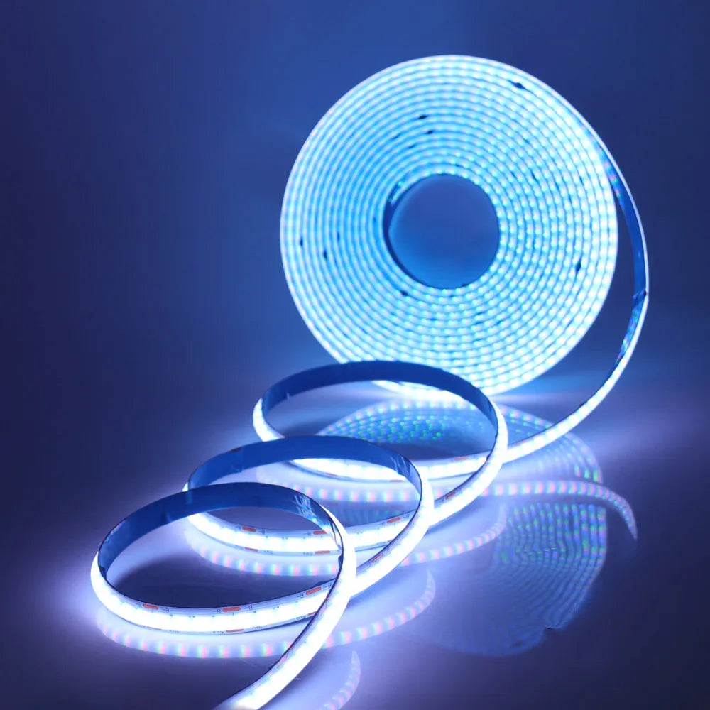 Wifi Bluetooth-compatible RGB COB LED Strip Light 5V 24key 44key Kit Remote Control 576LED High Density Linear Lights Flex Tape