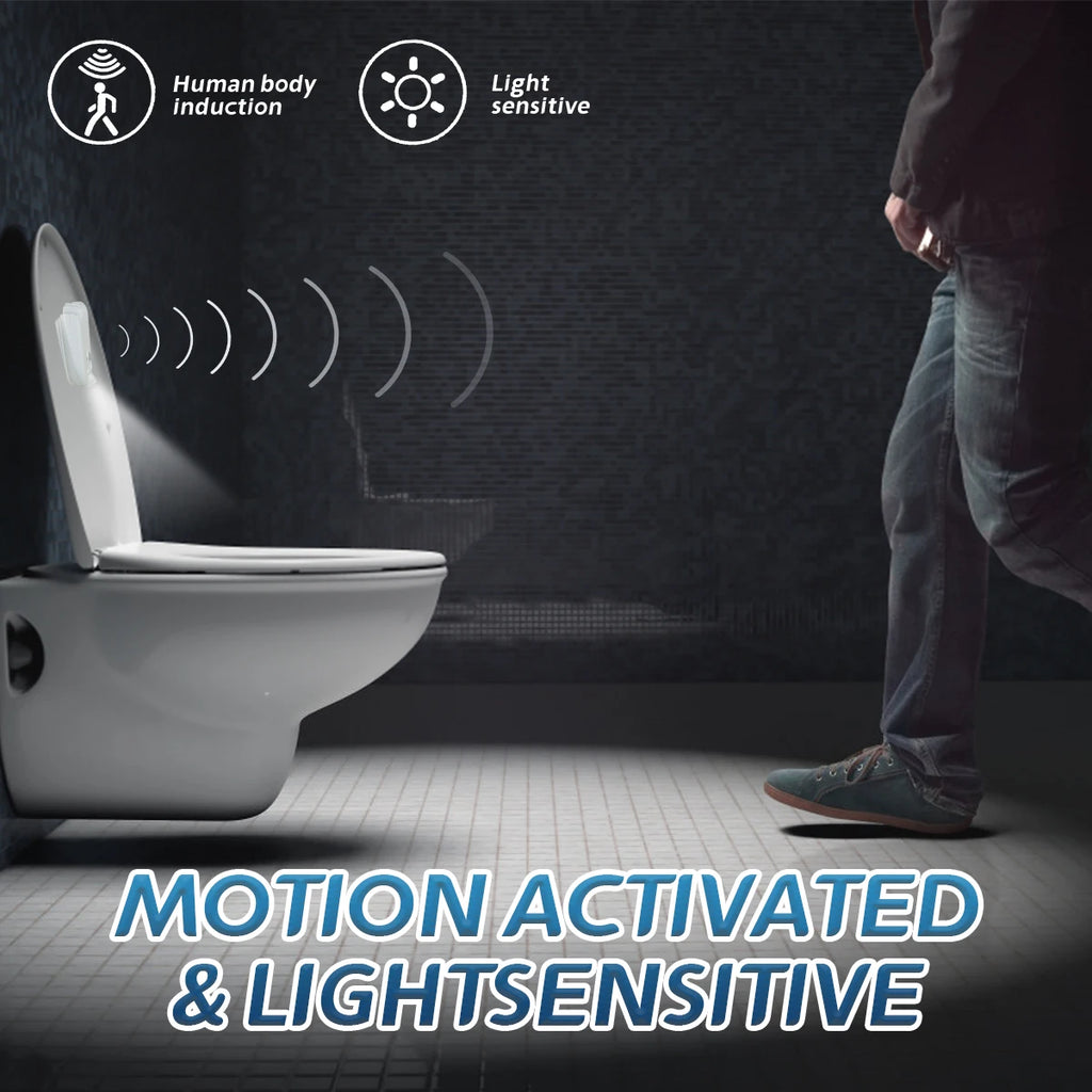 Motion Sensor LED Backlight Toilet Projection Lamp Creative Toilet Mini Night Lamp Toilet Bowl Seat Sensor Lighting Lamp