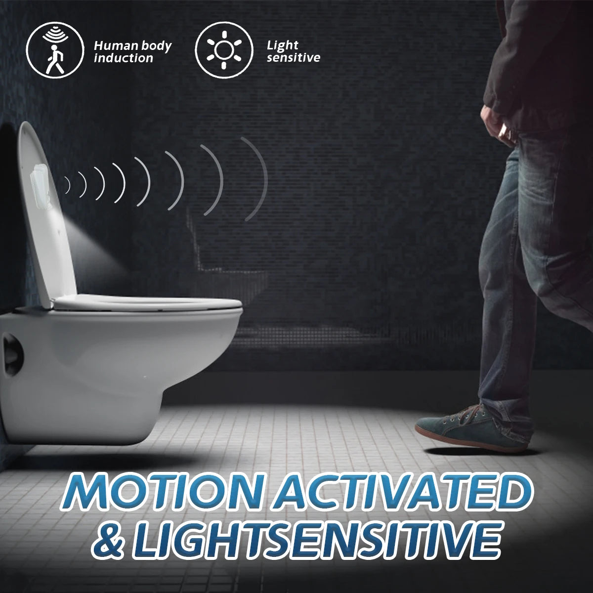 Motion Sensor LED Backlight Toilet Projection Lamp Creative Toilet Mini Night Lamp Toilet Bowl Seat Sensor Lighting Lamp