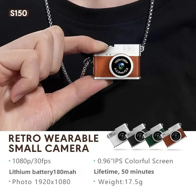 Retro Digital Camera 1080P Video Recorder LED Fill Light 0.96 Inch IPS Screen Portable Mini Digital Camera