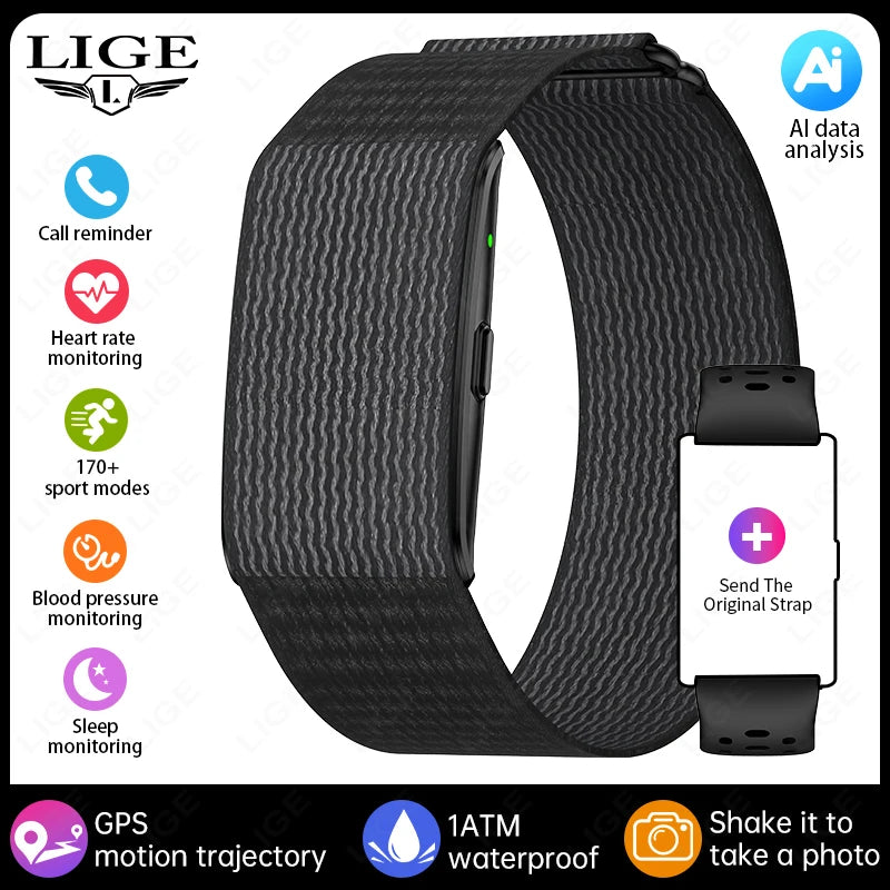 New GPS Trajectory AI Health Bracelet Heart Rate Blood Pressure HRV Monitor Call Reminder Smart Watch Sport Band Fitness Tracker