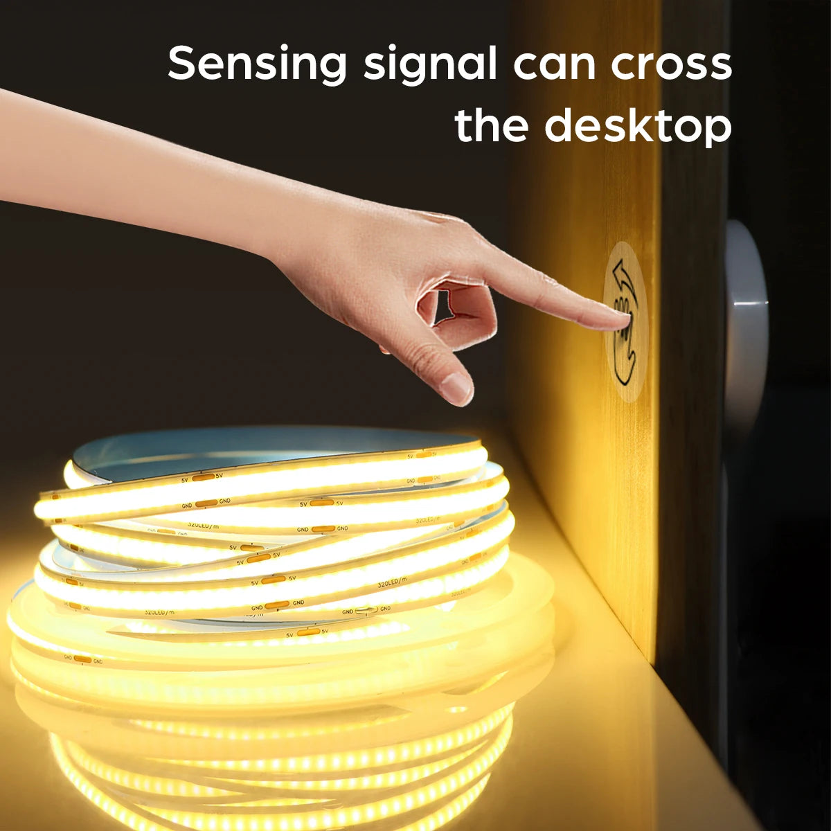 Super Bright USB COB LED Strip Light 320leds/m DC 5V with Hand Scan Dimmable Touch Sensor Switch 1m 2m 3m 4m 5m led licht