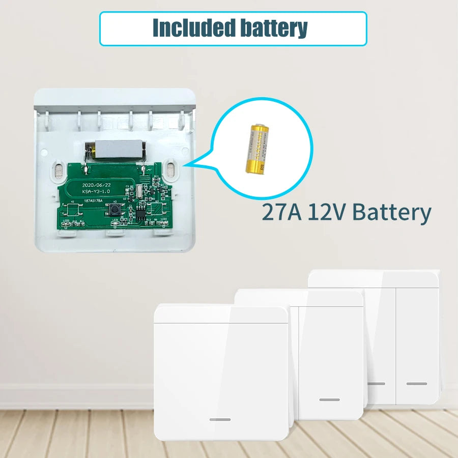 Wireless Smart Switch Light 433MHz 1/2/3Gang 86 Wall Panel Switch with Remote Control Interruptor 10A 110V 220V For LED Lamp