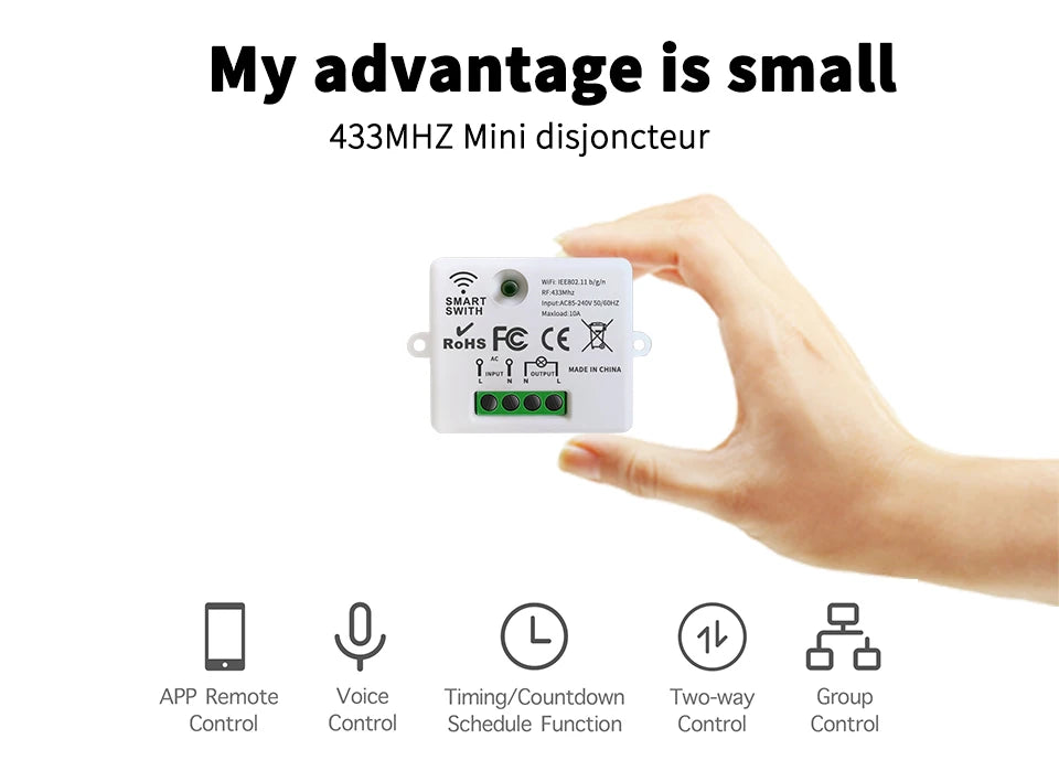 Tuya WiFi Wireless Switch 1/2/3 Gang RF433MHz Voice Control Compatible with Google Home Alexa No Wiring Required Timed Control