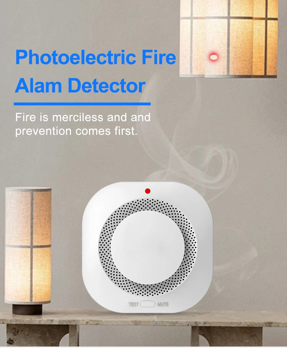 DC 3V Smoke Detector For Hotel Office School Hospital Security Protection Self-check Function Independent Smoke Alarm