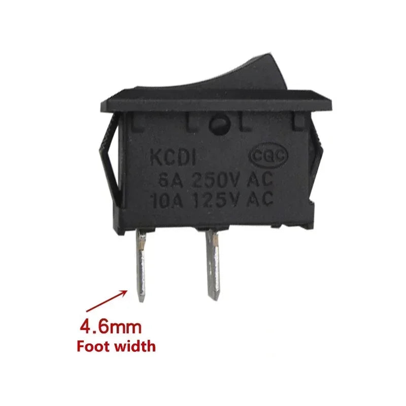 5/20/100Pcs KCD1 Boat-shape Switch 2Pin Power Switch ON-OFF Snap-in Rocker Switch KCD Switches kcd1 10*15mm/15*21mm