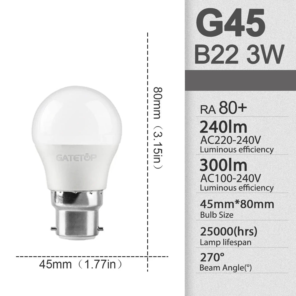 2Pack No Flicker LED Bulb Lamp B22 AC 220V 110V No Flicker 3W 8W 9W 12W 18W 24W Warm Lighting for Home Derection Lamparas Leds