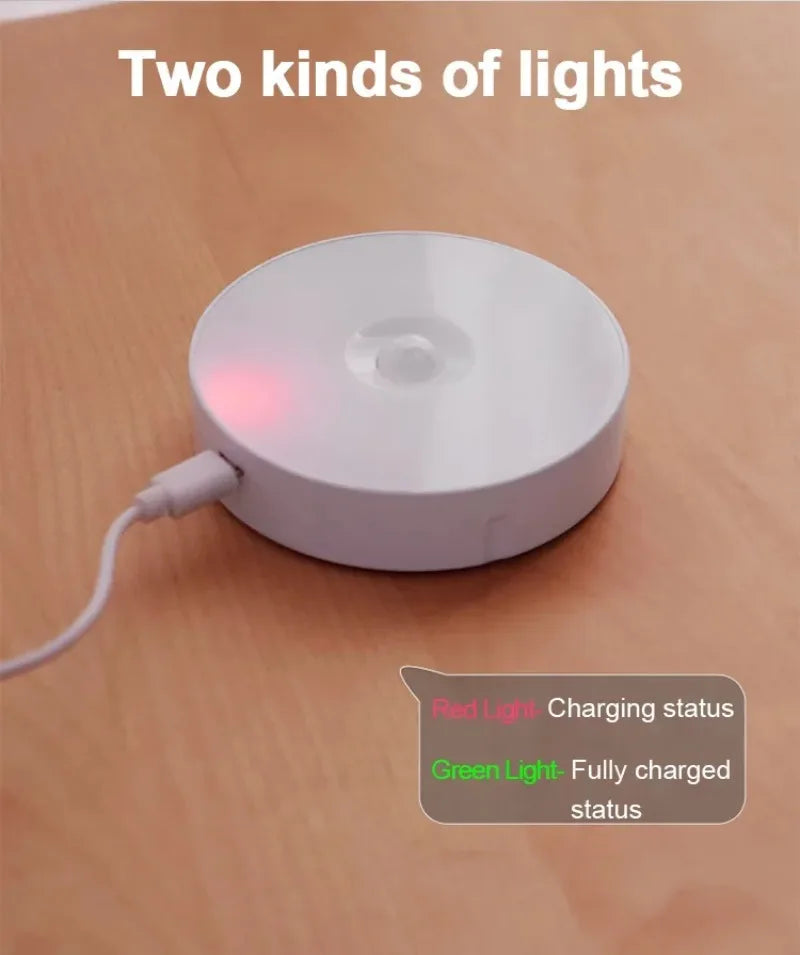 1/3Pcs 8LED Motion Sensor Light Night Light USB Rechargeable Night Lamp for Kitchen Cabinet Wardrobe Lamp Staircase Closet Light