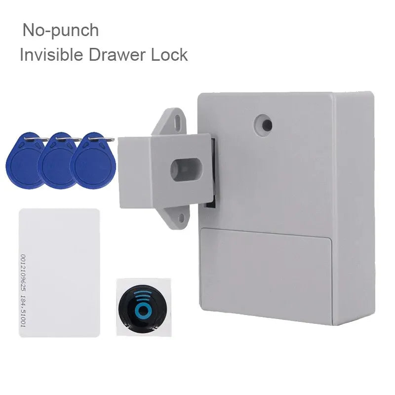 Smart Invisible Lock RFID Card Key Digital Lock for Furniture Cabinet Wardrobe - Hidden Installation No Drilling Required