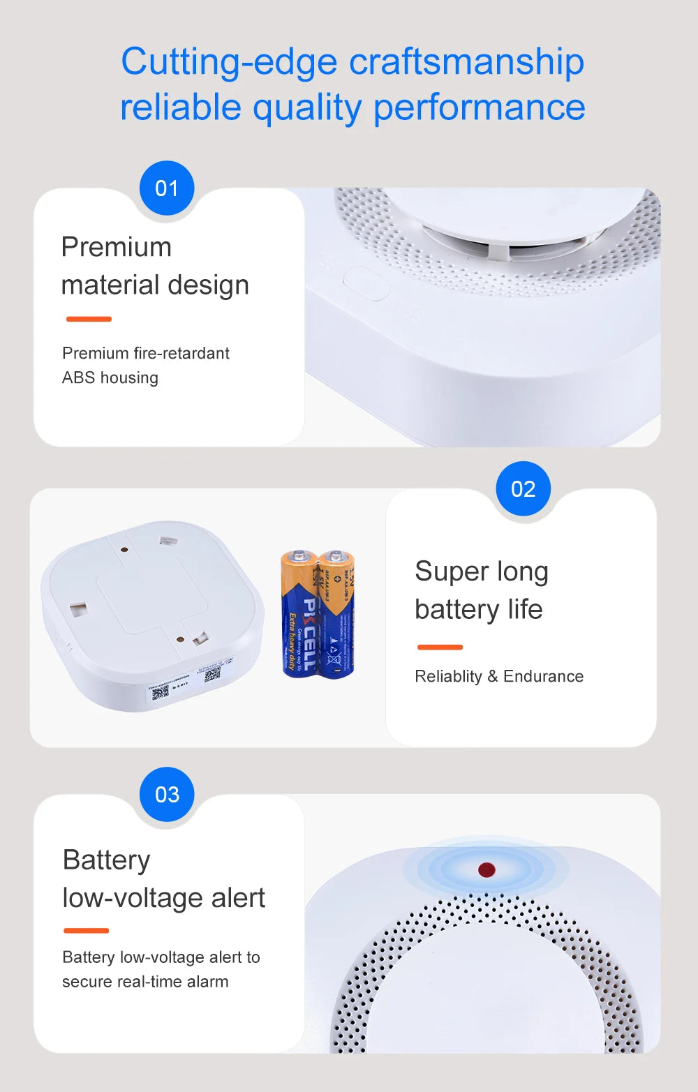 DC 3V Smoke Detector For Hotel Office School Hospital Security Protection Self-check Function Independent Smoke Alarm