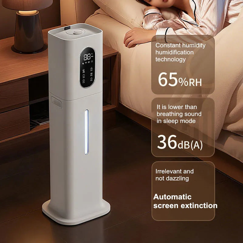 8L Smart Humidifier for Large Room, Ultra Quiet Mist Cooler with Auto Humidity Control, 360° Nozzle, Timer - Ideal For Home