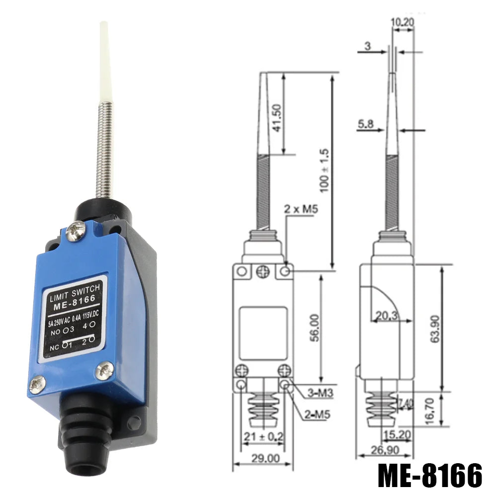 ME-8104 ME-8107 ME-8108 ME-8111 ME-8112 ME-8166 -8169 Limit Switch Rotary Adjustable Roller Lever Arm Travel Switch AC250V NO NC