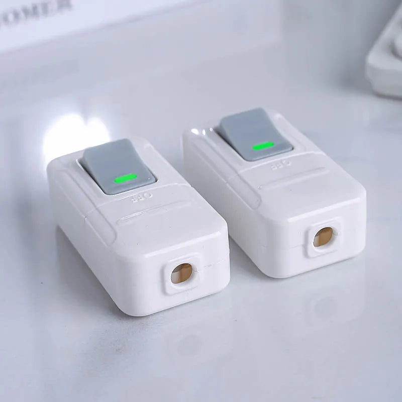 1PCS Boat Shape Switch Small Rocker Button Wiring Switch White Hand Pinch Bedside Small Appliance Push Button White Switch 818