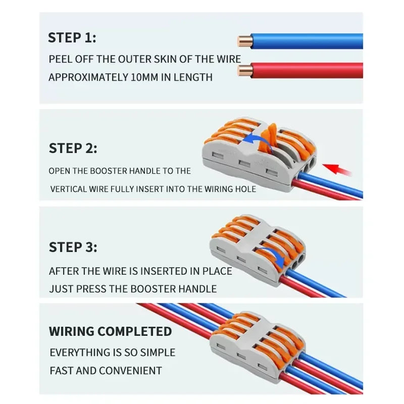 1 In Multiple Out Push-in Electrical Wire Connector Terminal Block Universal Fast Wiring Cable Connectors For Cable Connection