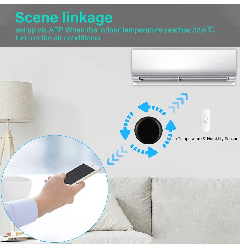 HIMOJO Universal WiFi IR RF Bluetooth Smart Home Appliances Remote Controller for Tuya Smart Life App Alexa Voice Control AC TV