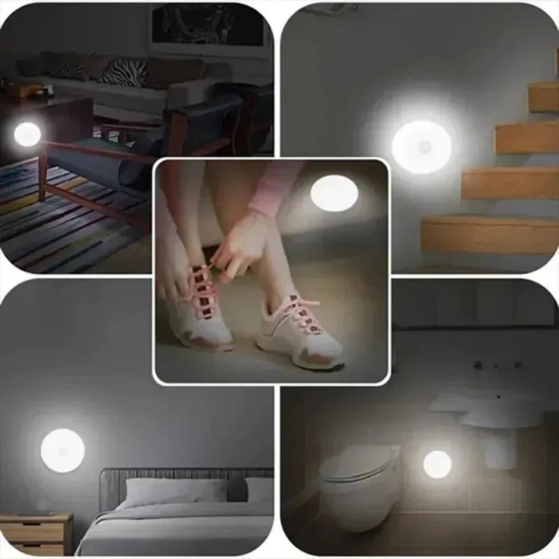 1/3Pcs 8LED Motion Sensor Light Night Light USB Rechargeable Night Lamp for Kitchen Cabinet Wardrobe Lamp Staircase Closet Light