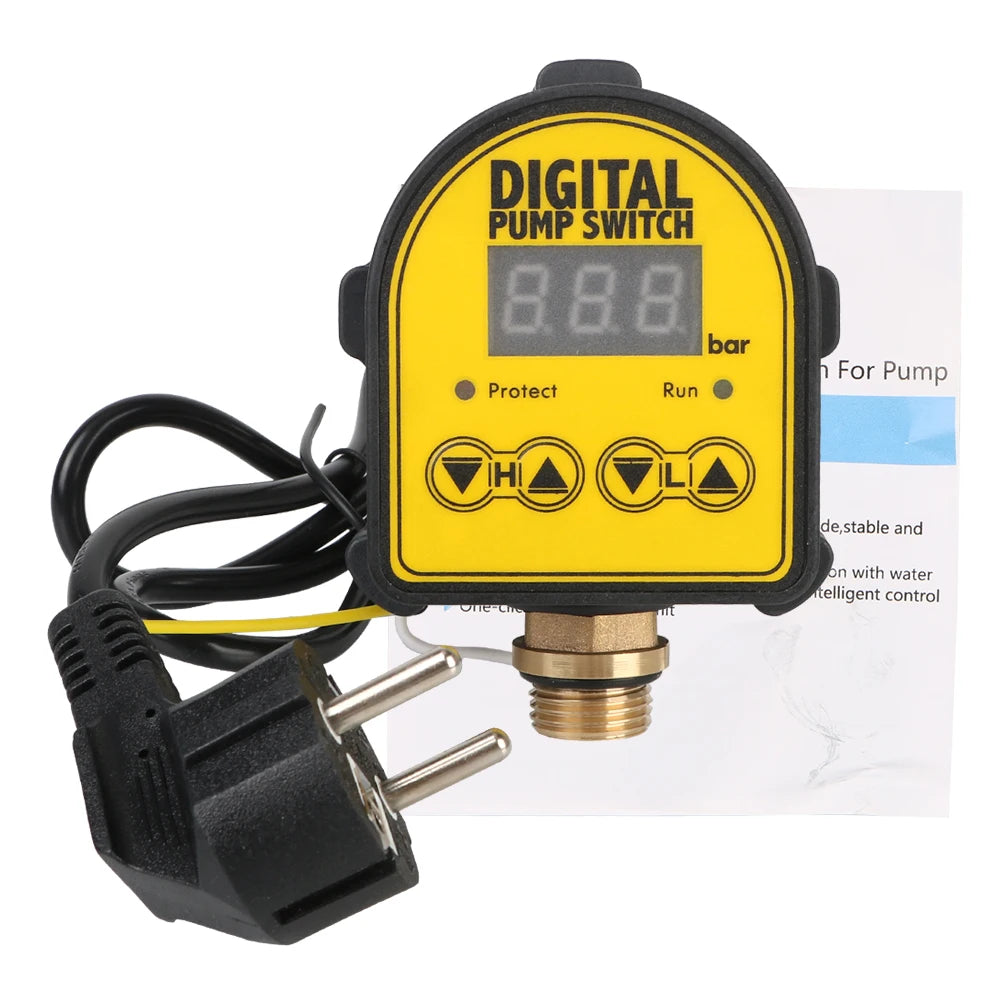 0-10 Bar 1/2'' interface 220V Digital Automatic Air Pump For Water Pump On/OFF Water Oil Compressor Pressure Controller Switch