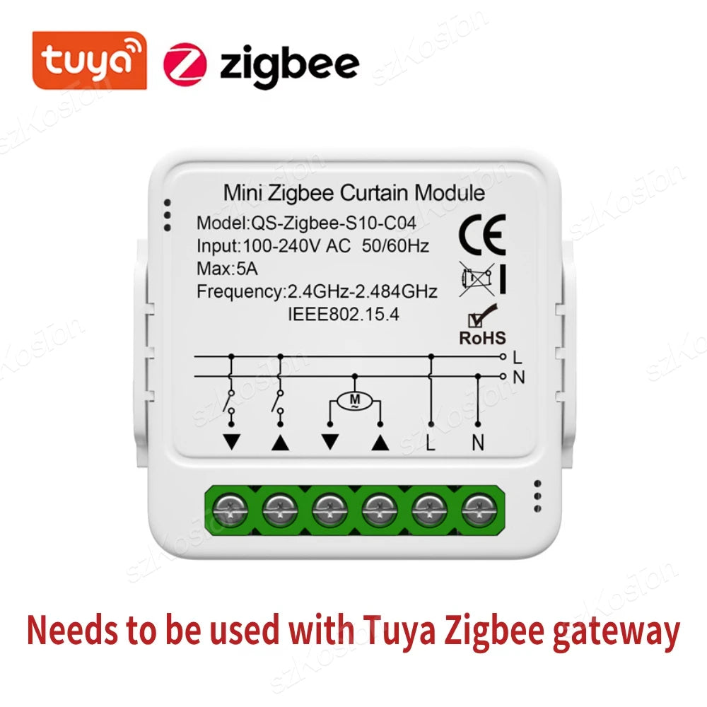 Tuya Smart WiFi ZigBee Curtain Module Blinds Roller Shutter Electric Motor Smart Curtain Switch Works with Alexa Google Home