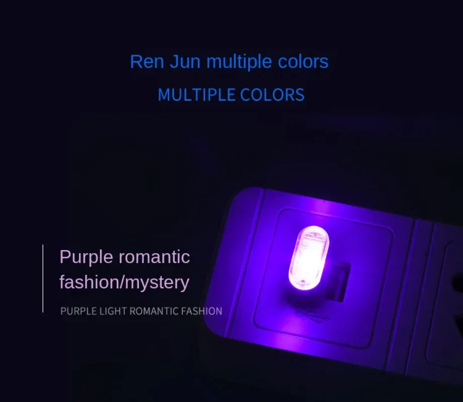Mini USB LED Atmosphere Lights Car Interior Neon Decorative Lamp Car Emergency Lighting Universal PC Portable Plug and Play
