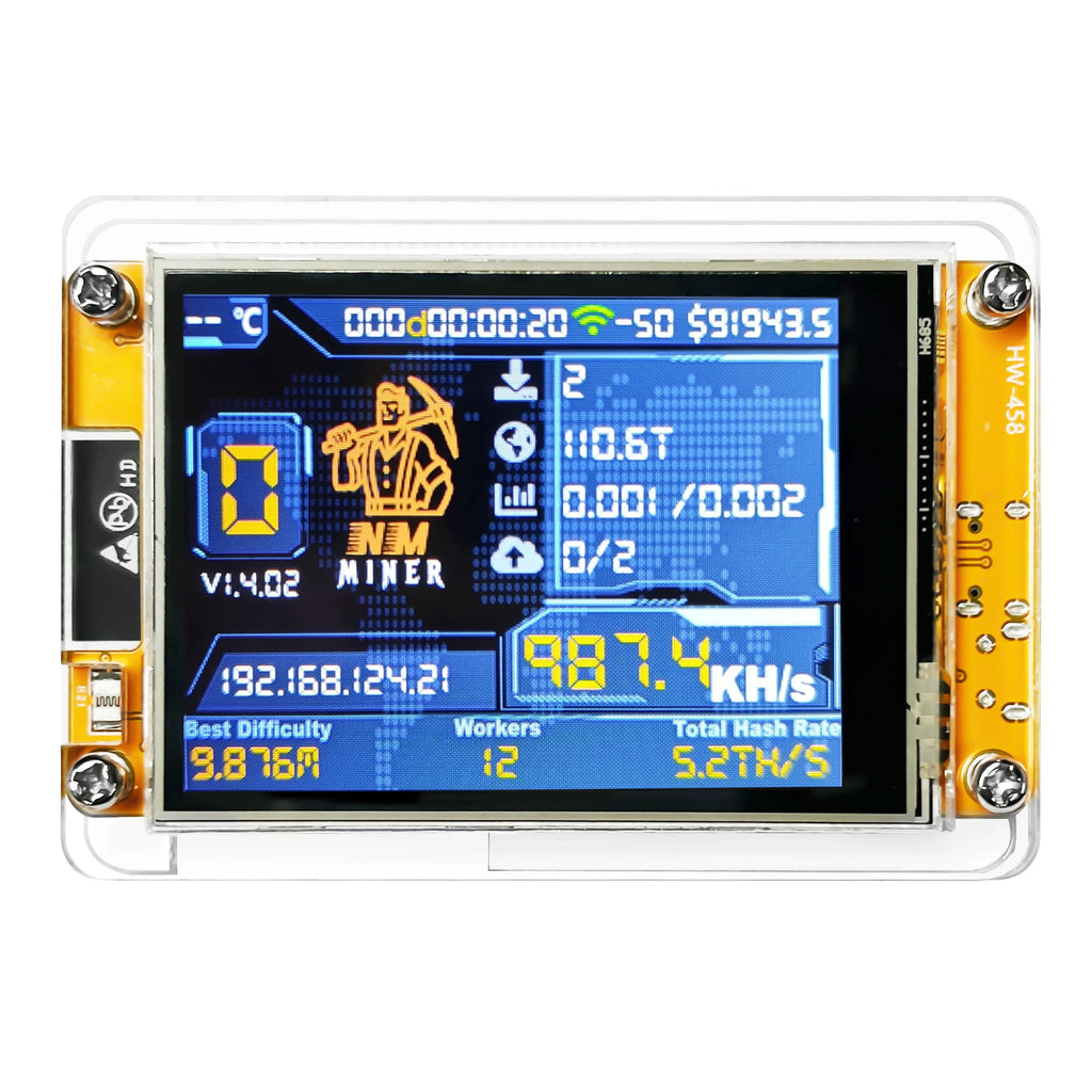 NMMiner NerdMiner V2 Hashrate 980KH/s Lucky Miner ESP32 2.8 inch Smart Display Crypto Solo Lottery Bitcoin ESP32-2432S028R DROOM