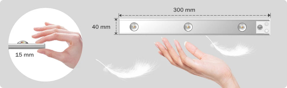 Wireless Ultra Thin Motion Sensor LED Cabinet Light Dimmable Lamp USB Rechargeable 3 Colors for Kitchen Wardrobe Bedroom Stairs
