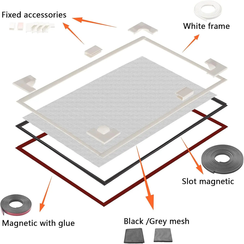 Magnetic mesh mosquiteras para ventana, invisible screen window,  household self-adhesive,simple mosquito net，Automatic shutdown
