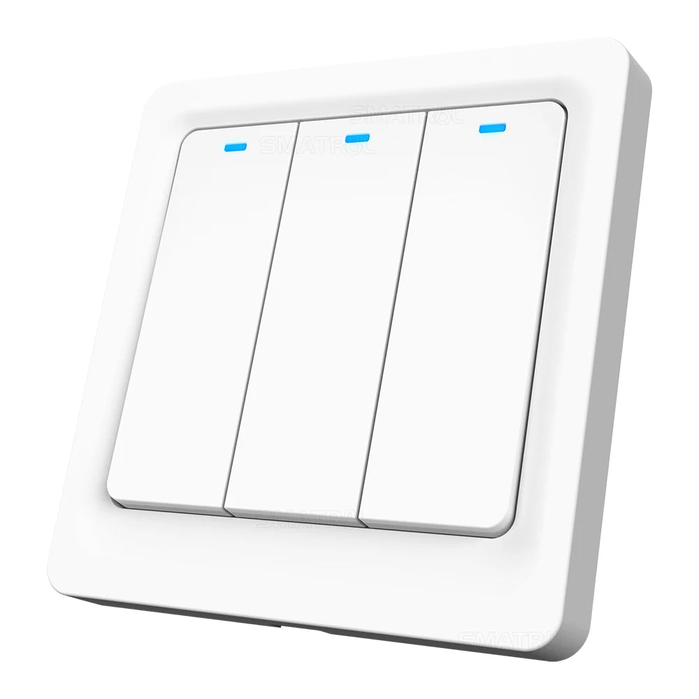 Tuya Zigbee Smart Switch No Neutral Wire No Capacitor 1/2/3Gang EU Wall Push Light Switch Smart Life APP Voice for Alexa Google